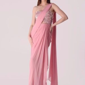 Women's Heavy Georgette Ready to Wear Saree Gown