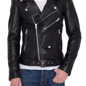 Leather Bomber Biker Jacket