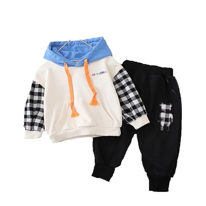 Boys Cotton Checkered Track Suit