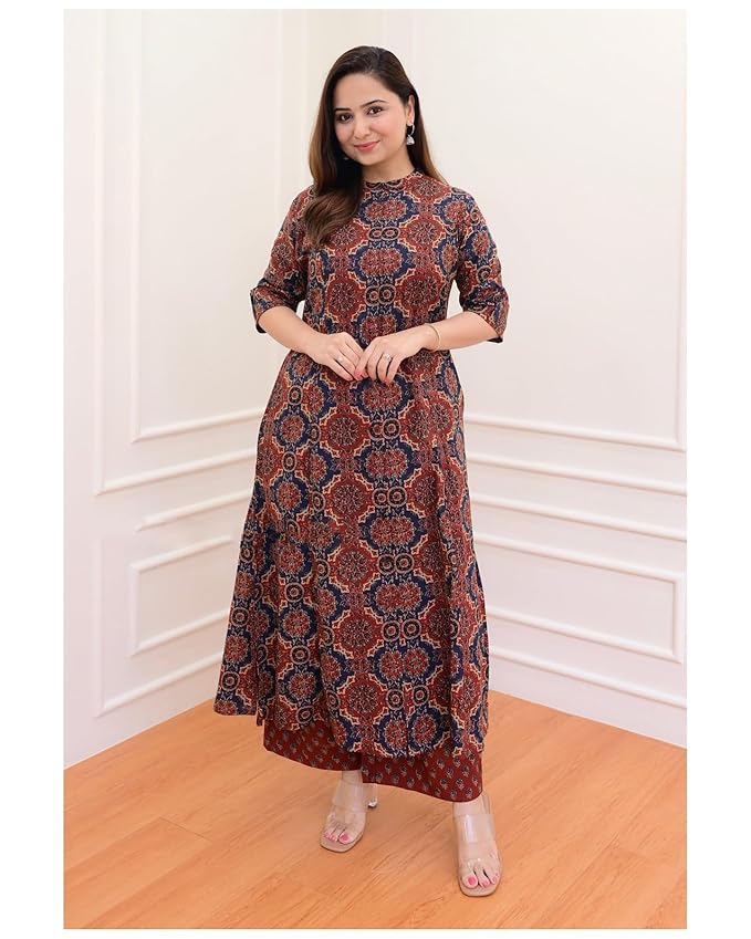 ANNI Designer Women's Cotton Blend Casual Kurta with Palazzo - Image 2