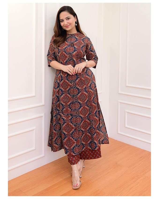 ANNI Designer Women's Cotton Blend Casual Kurta with Palazzo - Image 4