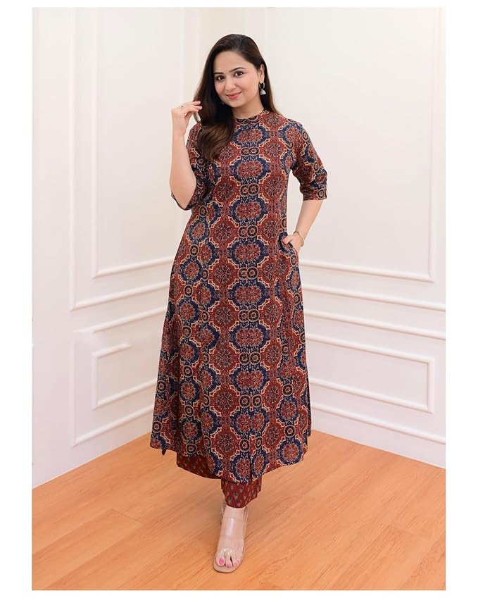 ANNI Designer Women's Cotton Blend Casual Kurta with Palazzo - Image 3