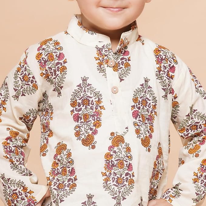 Kids Cotton Dhoti Kurta Set For Boys - Image 6