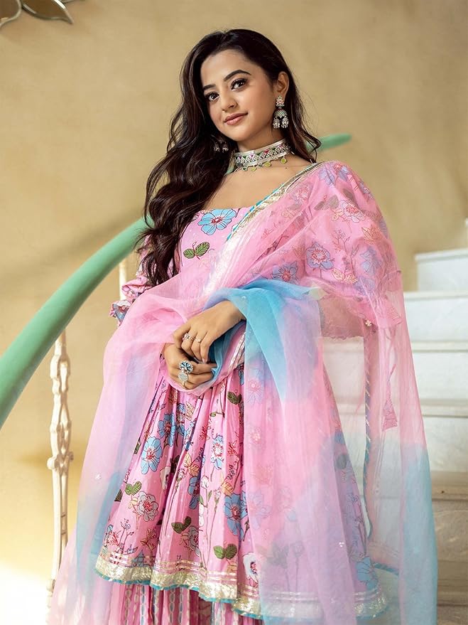 Women Wear Kurta Sharara with Dupatta Set for Women - Image 3