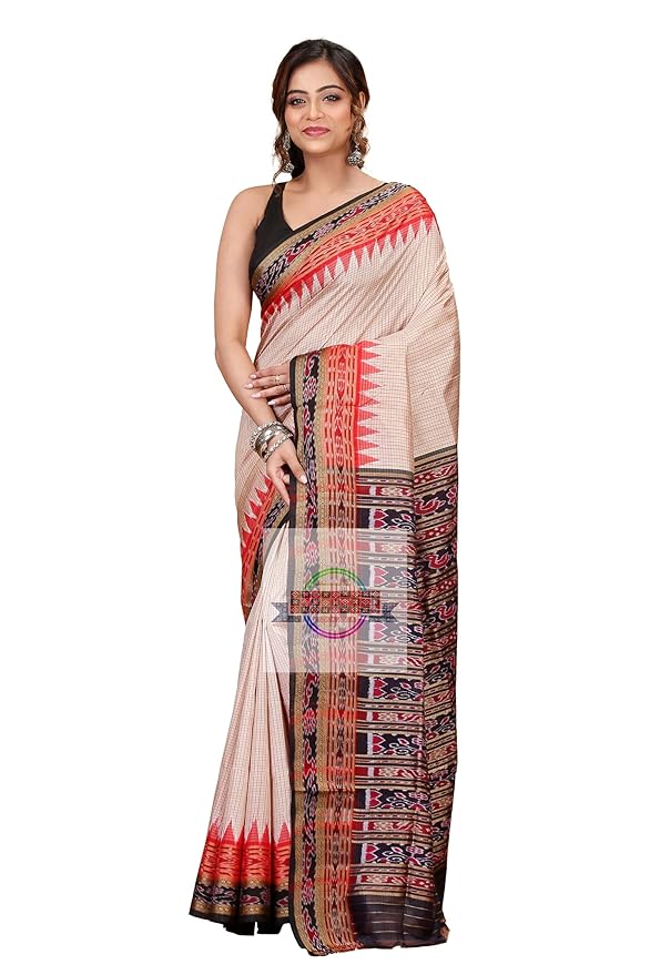 Women's Pure Silk Bomkai Saree With Blouse Piece silk