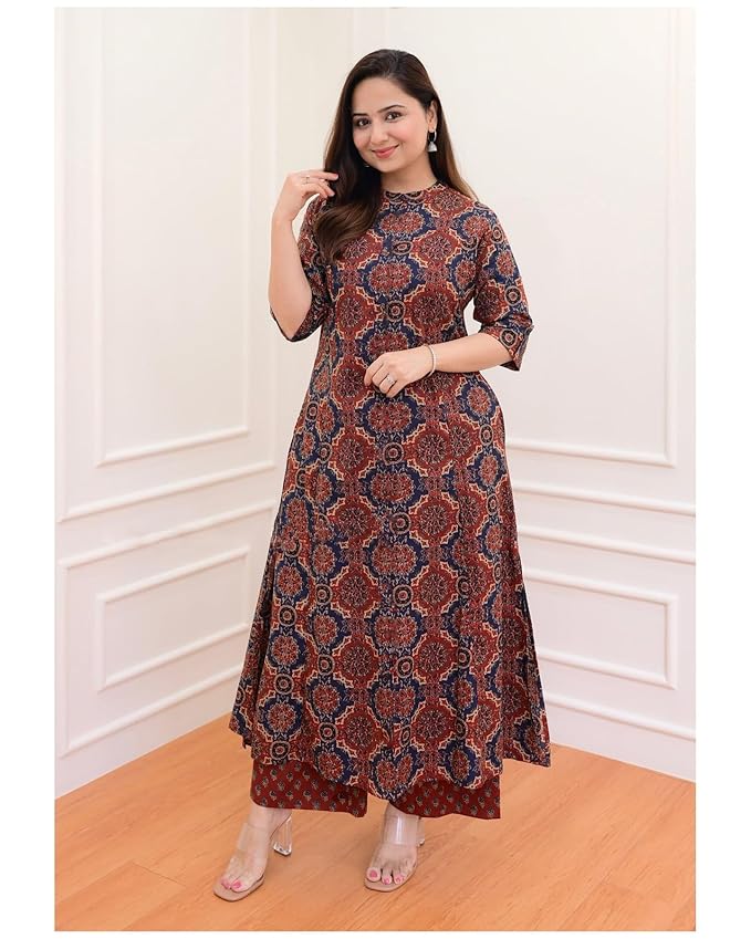 ANNI Designer Women's Cotton Blend Casual Kurta with Palazzo - Image 5